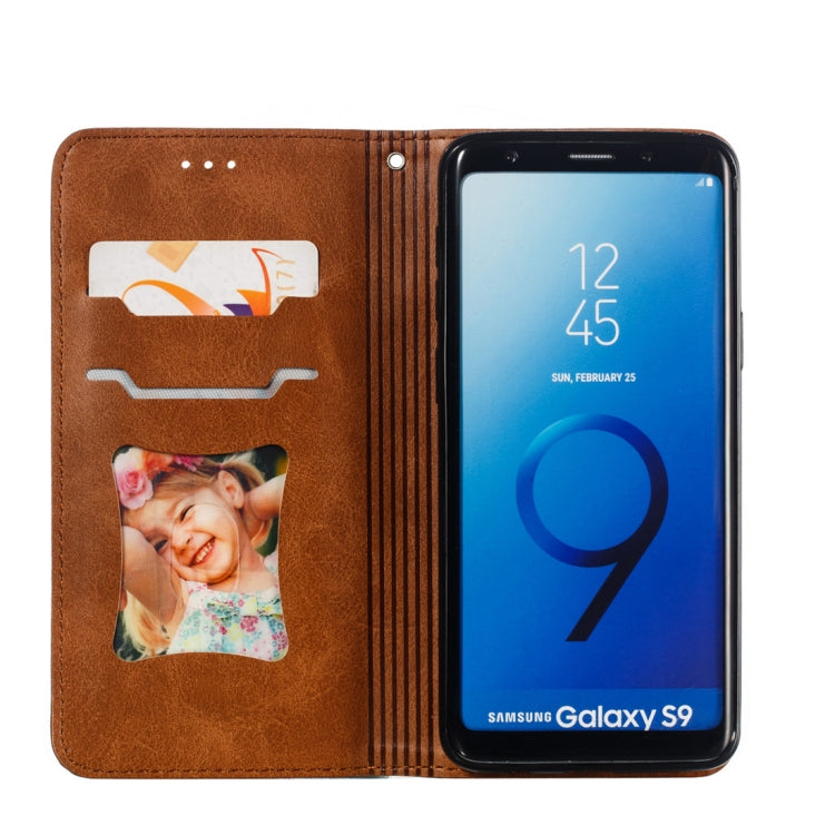 Calf Texture Zipper Magnetic Horizontal Flip Leather Case for Galaxy S9, with Wallet & Holder & Card Slots