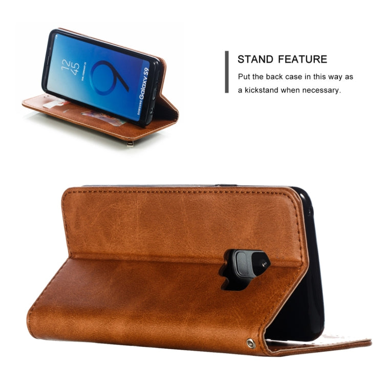 Calf Texture Zipper Magnetic Horizontal Flip Leather Case for Galaxy S9, with Wallet & Holder & Card Slots