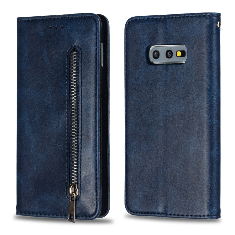 Calf Texture Zipper Magnetic Horizontal Flip Leather Case for Galaxy S10e, with Wallet & Holder & Card Slots