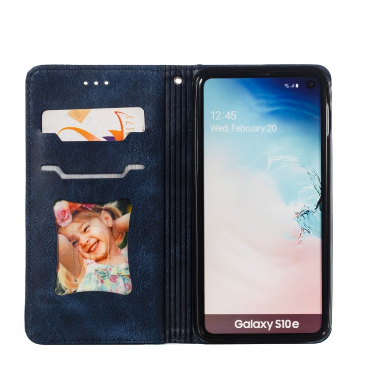 Calf Texture Zipper Magnetic Horizontal Flip Leather Case for Galaxy S10e, with Wallet & Holder & Card Slots