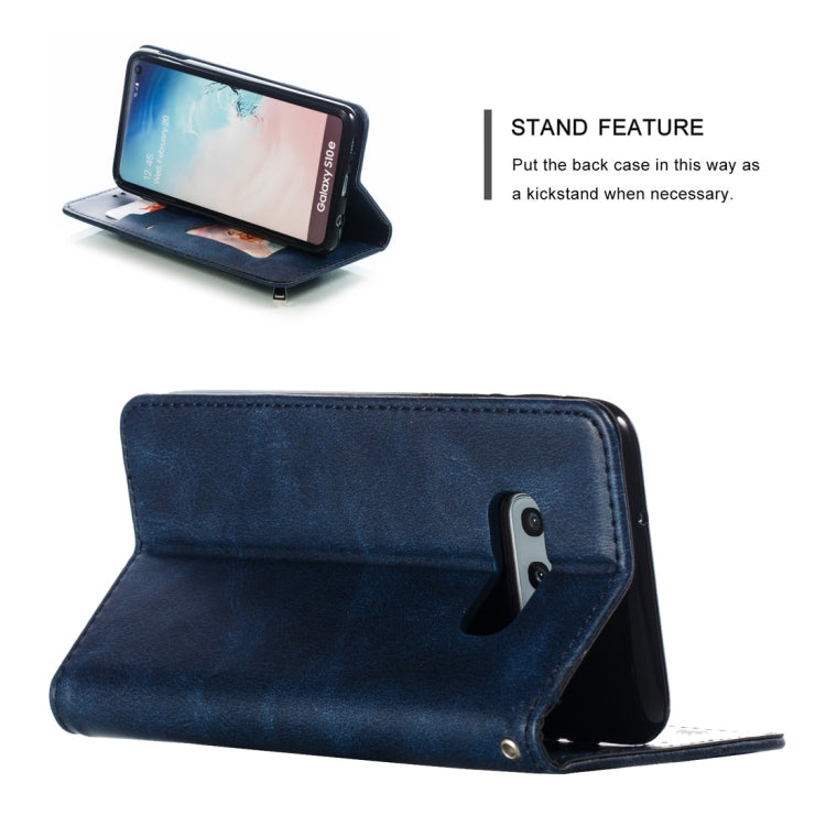 Calf Texture Zipper Magnetic Horizontal Flip Leather Case for Galaxy S10e, with Wallet & Holder & Card Slots