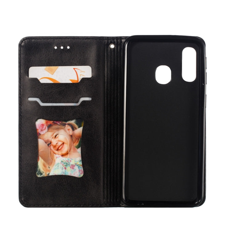 Calf Texture Zipper Magnetic Horizontal Flip Leather Case for Galaxy A40, with Wallet & Holder & Card Slots