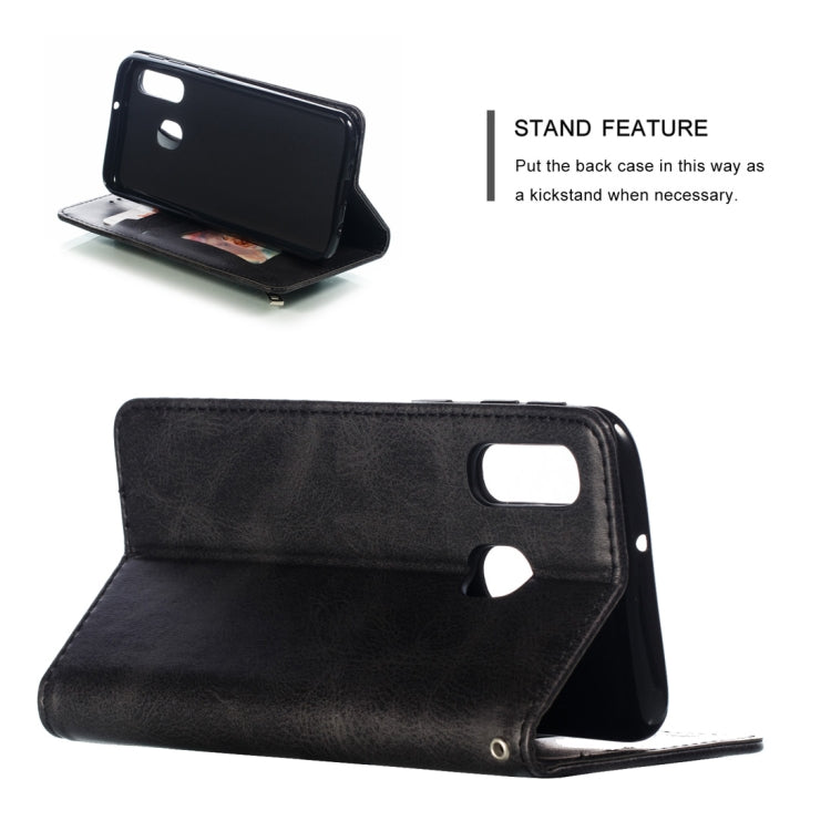 Calf Texture Zipper Magnetic Horizontal Flip Leather Case for Galaxy A40, with Wallet & Holder & Card Slots