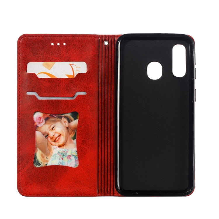 Calf Texture Zipper Magnetic Horizontal Flip Leather Case for Galaxy A40, with Wallet & Holder & Card Slots