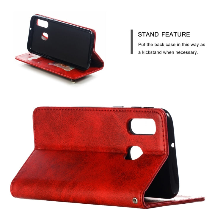 Calf Texture Zipper Magnetic Horizontal Flip Leather Case for Galaxy A40, with Wallet & Holder & Card Slots