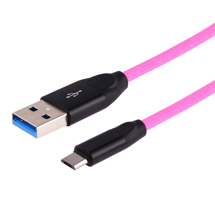 1m USB to Micro USB Rainbow Nylon Data Sync Charging Cable(Black)
