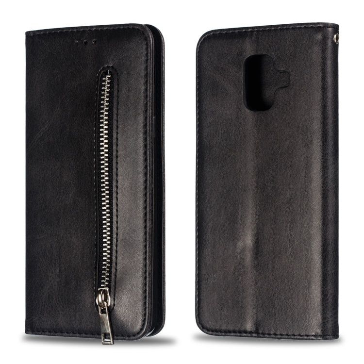 Calf Texture Zipper Magnetic Horizontal Flip Leather Case for Galaxy A6 (2018), with Wallet & Holder & Card Slots