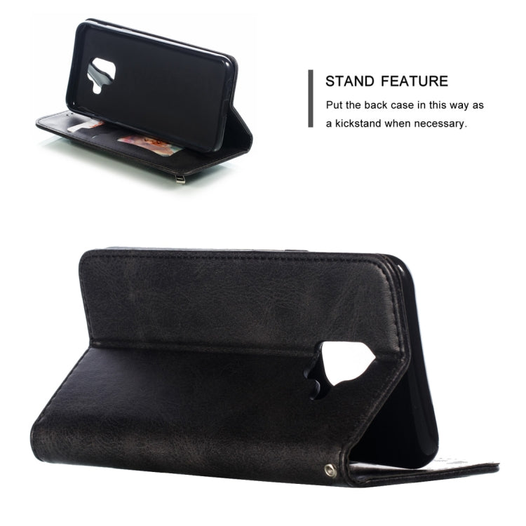 Calf Texture Zipper Magnetic Horizontal Flip Leather Case for Galaxy A6 (2018), with Wallet & Holder & Card Slots