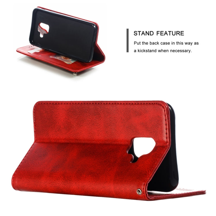 Calf Texture Zipper Magnetic Horizontal Flip Leather Case for Galaxy A6 (2018), with Wallet & Holder & Card Slots