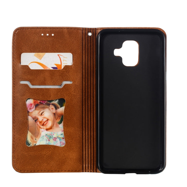 Calf Texture Zipper Magnetic Horizontal Flip Leather Case for Galaxy A6 (2018), with Wallet & Holder & Card Slots