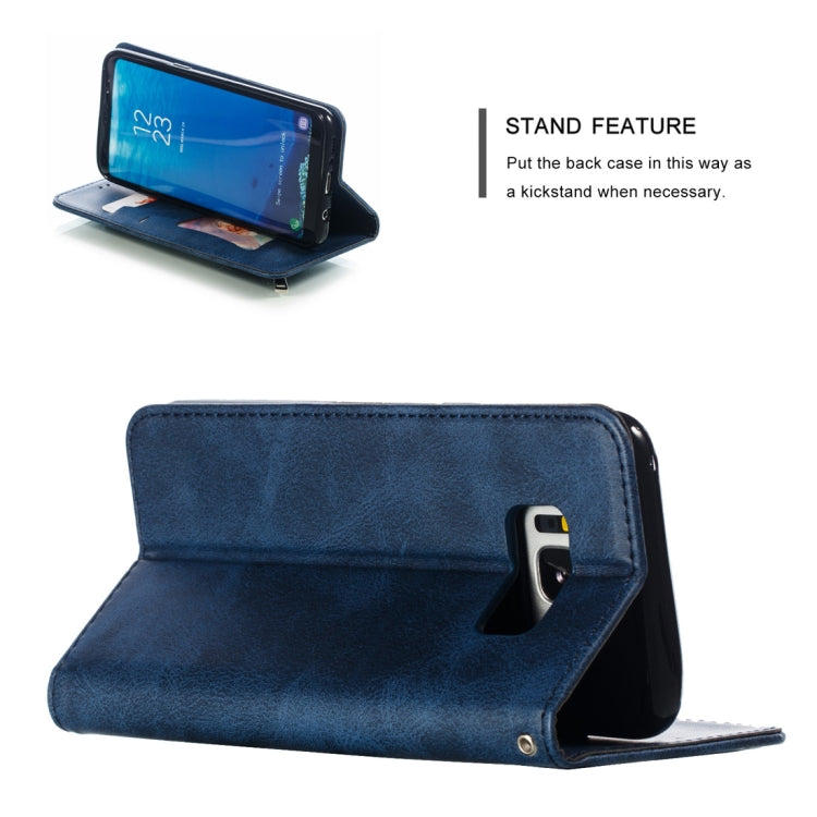 Calf Texture Zipper Magnetic Horizontal Flip Leather Case for Galaxy S8, with Wallet & Holder & Card Slots