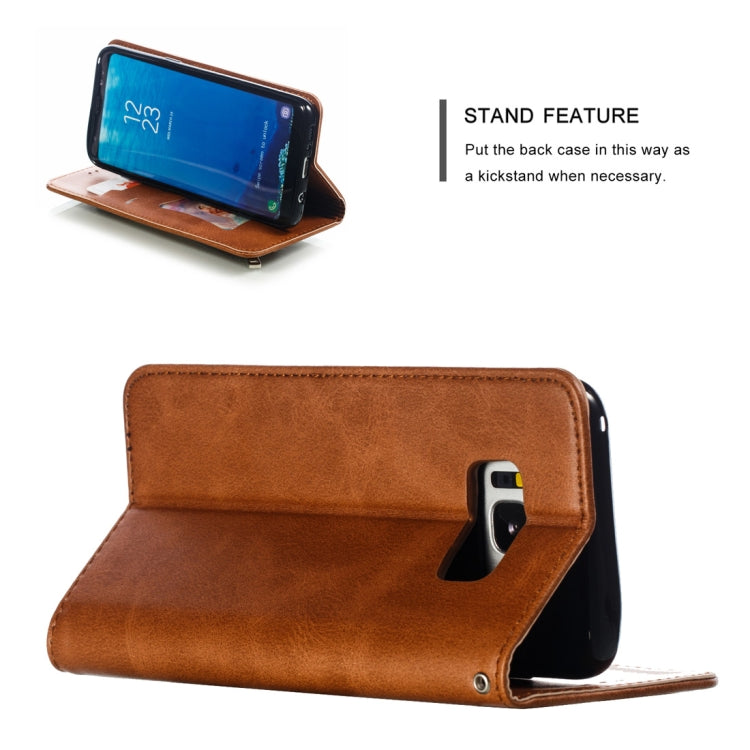 Calf Texture Zipper Magnetic Horizontal Flip Leather Case for Galaxy S8, with Wallet & Holder & Card Slots