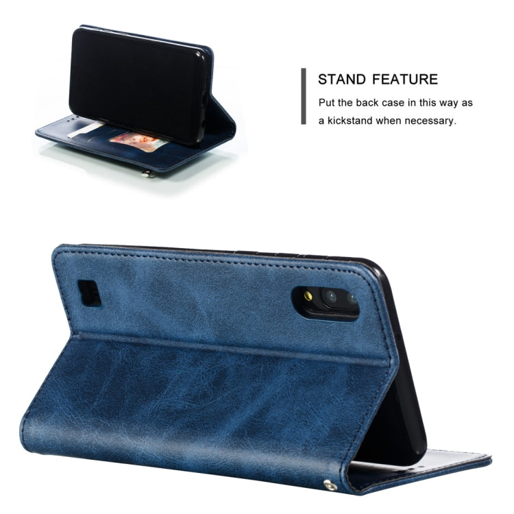 Calf Texture Zipper Magnetic Horizontal Flip Leather Case for Galaxy M10, with Wallet & Holder & Card Slots