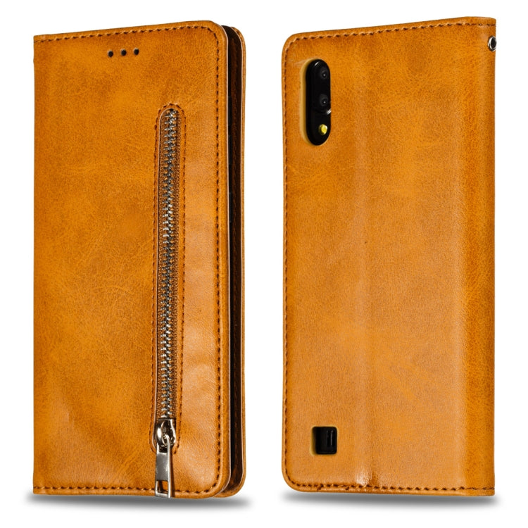 Calf Texture Zipper Magnetic Horizontal Flip Leather Case for Galaxy M10, with Wallet & Holder & Card Slots