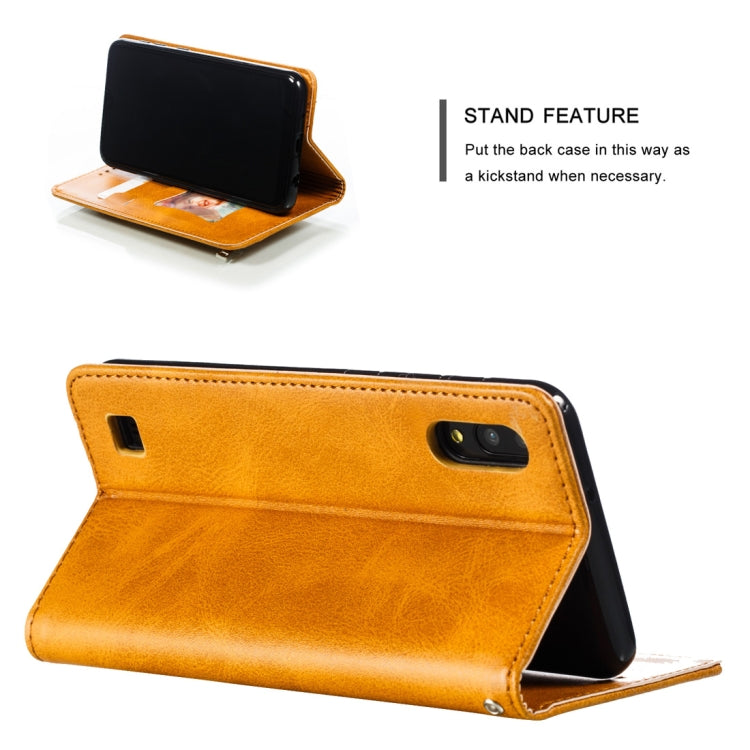 Calf Texture Zipper Magnetic Horizontal Flip Leather Case for Galaxy M10, with Wallet & Holder & Card Slots