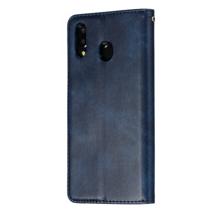 Calf Texture Zipper Magnetic Horizontal Flip Leather Case for Galaxy M20, with Wallet & Holder & Card Slots