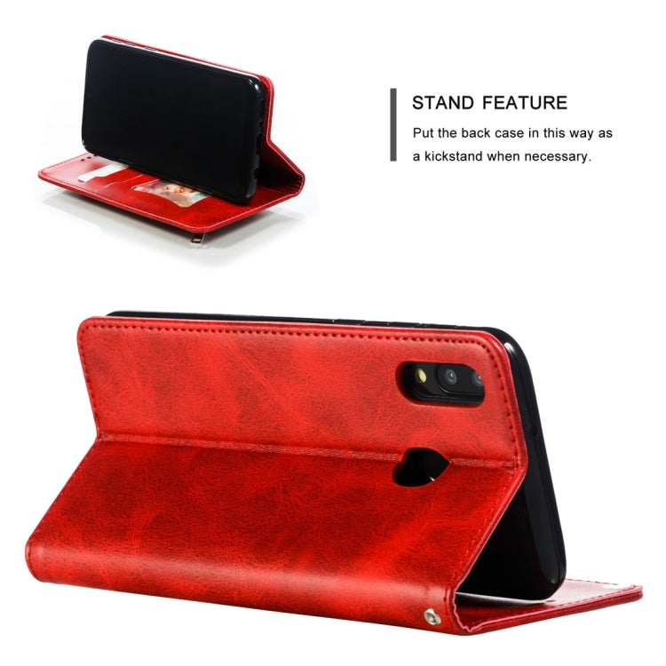 Calf Texture Zipper Magnetic Horizontal Flip Leather Case for Galaxy M20, with Wallet & Holder & Card Slots
