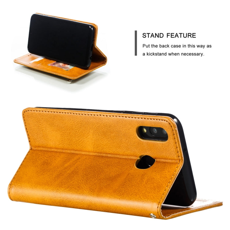 Calf Texture Zipper Magnetic Horizontal Flip Leather Case for Galaxy M20, with Wallet & Holder & Card Slots