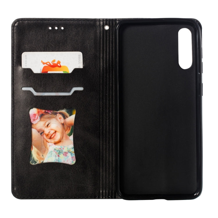 Calf Texture Zipper Magnetic Horizontal Flip Leather Case for Galaxy A50, with Wallet & Holder & Card Slots