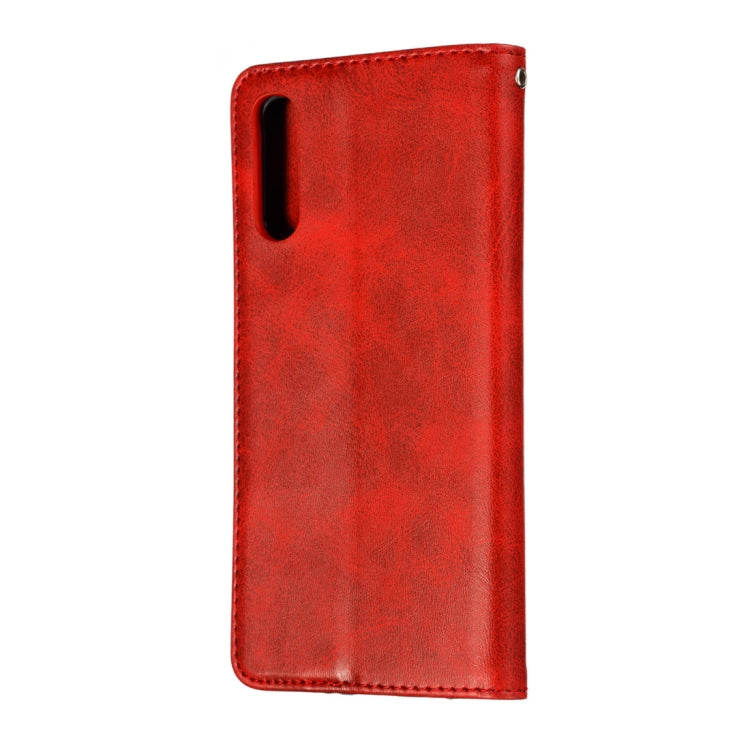 Calf Texture Zipper Magnetic Horizontal Flip Leather Case for Galaxy A50, with Wallet & Holder & Card Slots