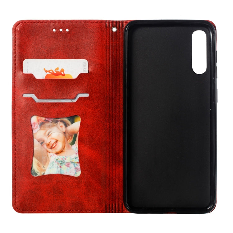 Calf Texture Zipper Magnetic Horizontal Flip Leather Case for Galaxy A50, with Wallet & Holder & Card Slots