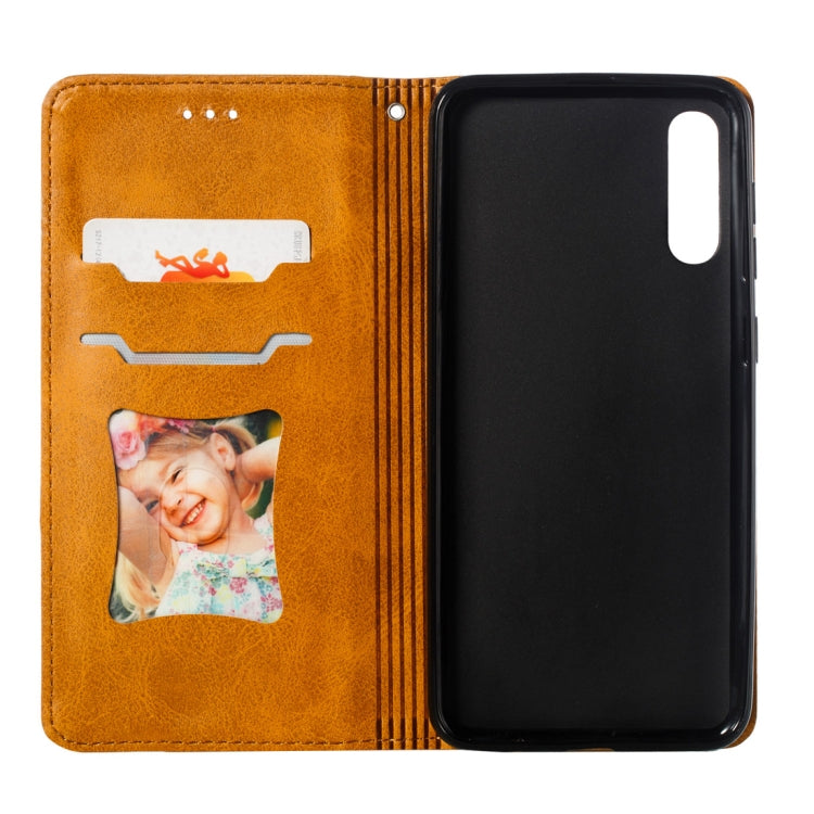 Calf Texture Zipper Magnetic Horizontal Flip Leather Case for Galaxy A50, with Wallet & Holder & Card Slots