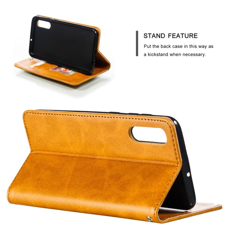 Calf Texture Zipper Magnetic Horizontal Flip Leather Case for Galaxy A50, with Wallet & Holder & Card Slots