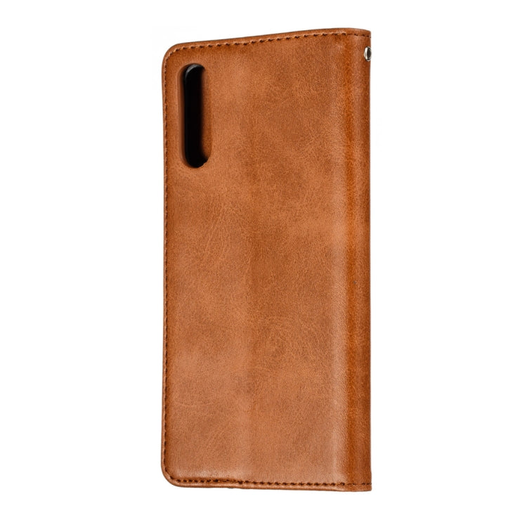 Calf Texture Zipper Magnetic Horizontal Flip Leather Case for Galaxy A50, with Wallet & Holder & Card Slots