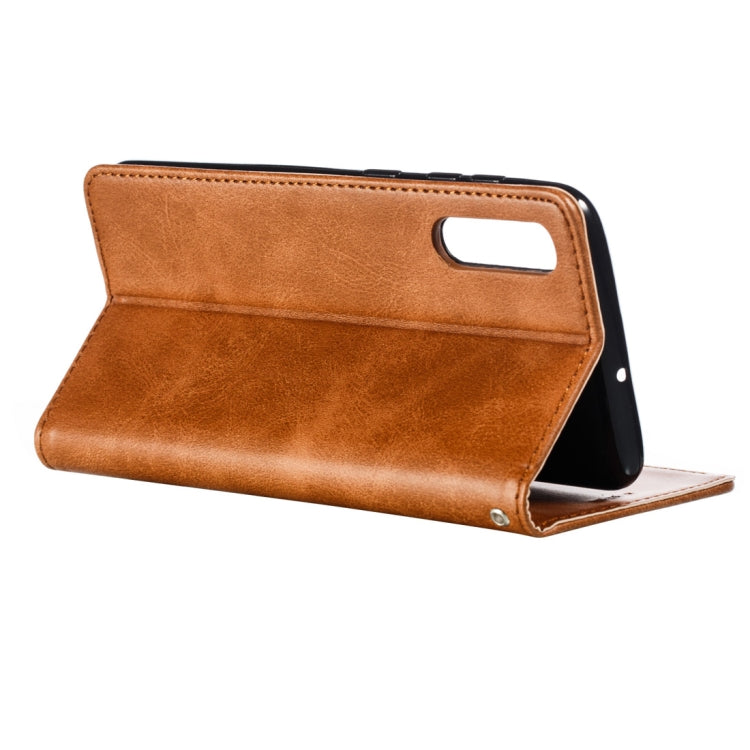 Calf Texture Zipper Magnetic Horizontal Flip Leather Case for Galaxy A50, with Wallet & Holder & Card Slots