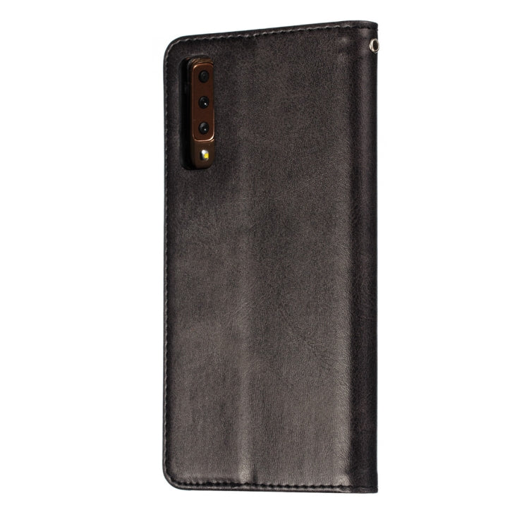 Calf Texture Zipper Magnetic Horizontal Flip Leather Case for Galaxy A7 (2018), with Wallet & Holder & Card Slots