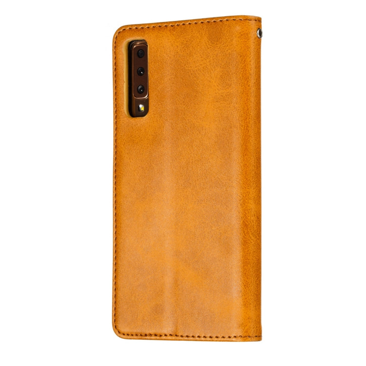 Calf Texture Zipper Magnetic Horizontal Flip Leather Case for Galaxy A7 (2018), with Wallet & Holder & Card Slots