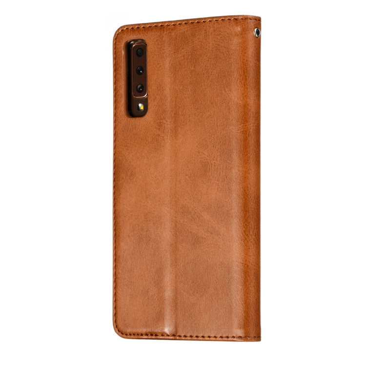 Calf Texture Zipper Magnetic Horizontal Flip Leather Case for Galaxy A7 (2018), with Wallet & Holder & Card Slots