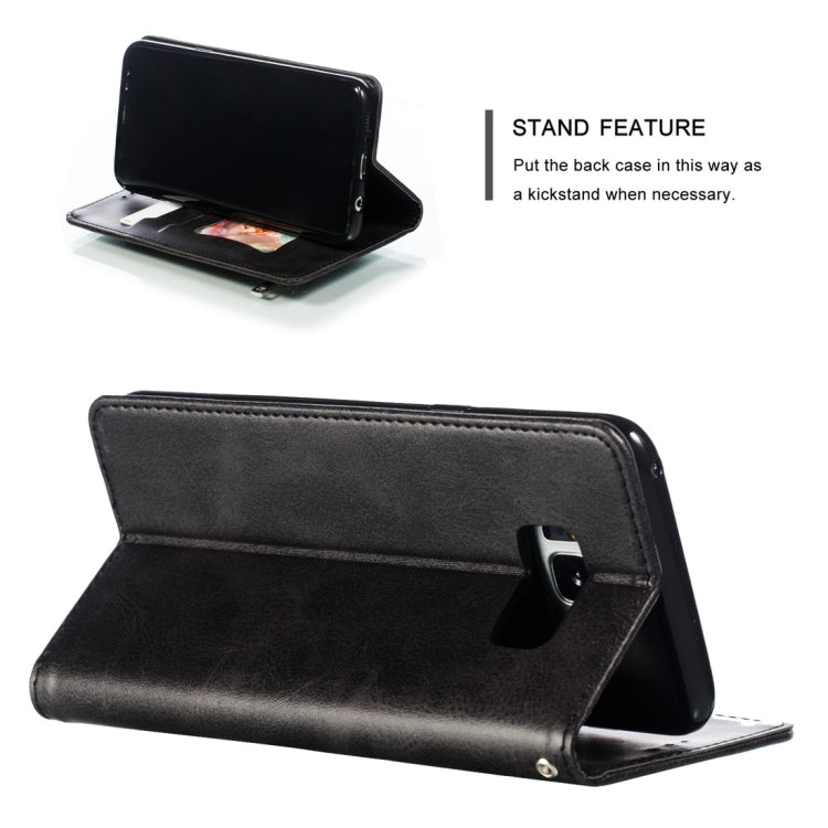 Calf Texture Zipper Magnetic Horizontal Flip Leather Case for Galaxy S8+, with Wallet & Holder & Card Slots