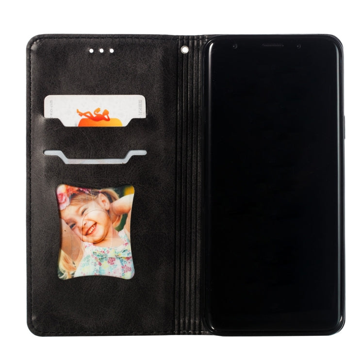 Calf Texture Zipper Magnetic Horizontal Flip Leather Case for Galaxy S9+, with Wallet & Holder & Card Slots