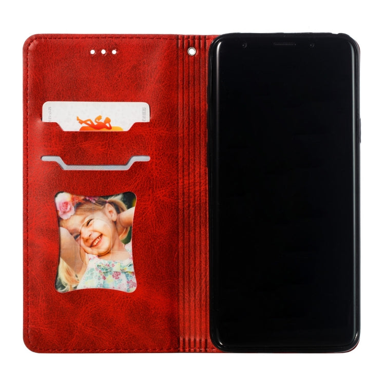 Calf Texture Zipper Magnetic Horizontal Flip Leather Case for Galaxy S9+, with Wallet & Holder & Card Slots