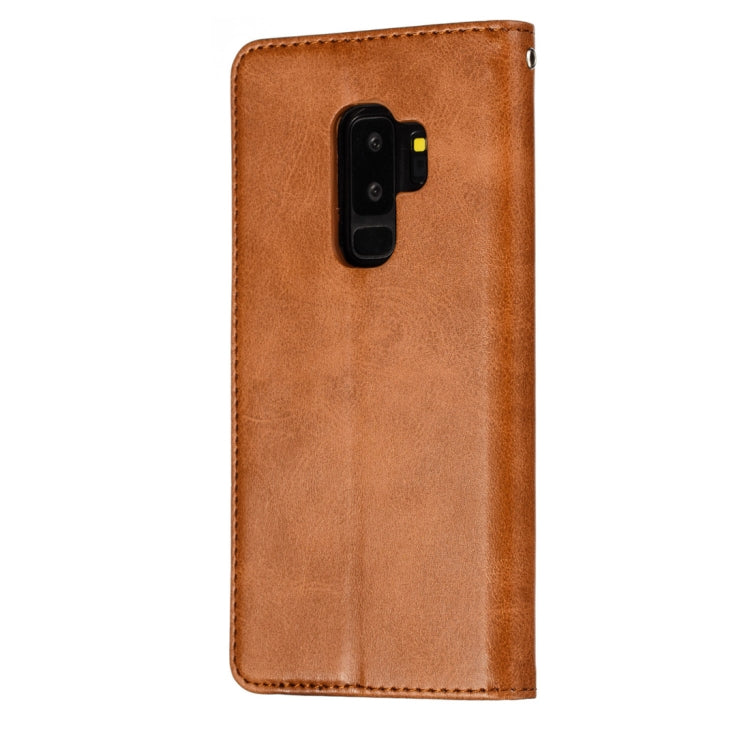 Calf Texture Zipper Magnetic Horizontal Flip Leather Case for Galaxy S9+, with Wallet & Holder & Card Slots