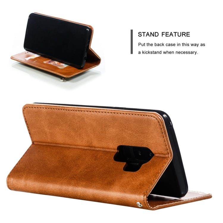 Calf Texture Zipper Magnetic Horizontal Flip Leather Case for Galaxy S9+, with Wallet & Holder & Card Slots