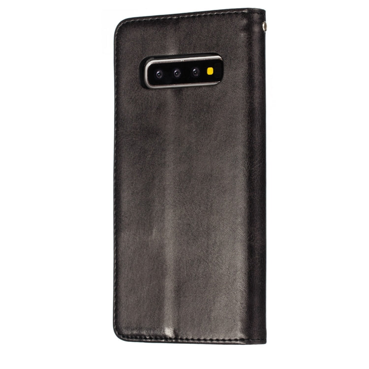 Calf Texture Zipper Magnetic Horizontal Flip Leather Case for Galaxy S10+, with Wallet & Holder & Card Slots