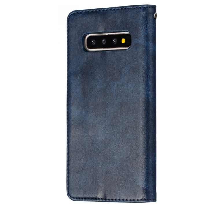 Calf Texture Zipper Magnetic Horizontal Flip Leather Case for Galaxy S10+, with Wallet & Holder & Card Slots