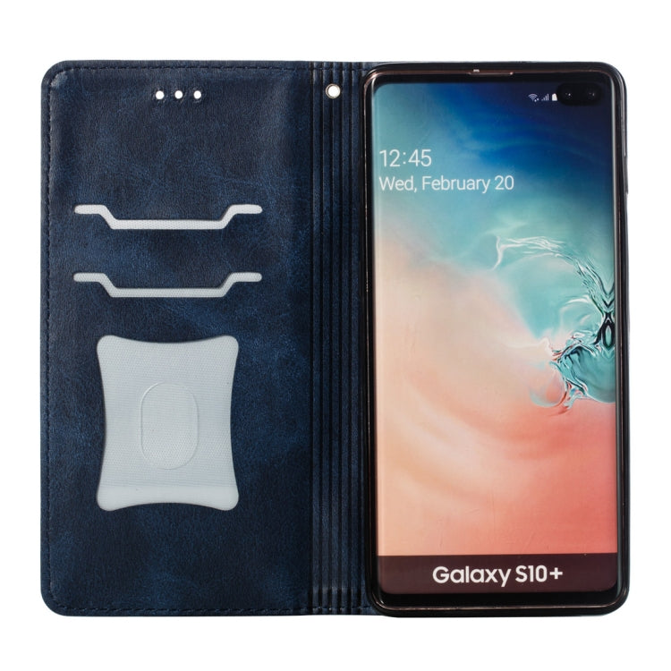 Calf Texture Zipper Magnetic Horizontal Flip Leather Case for Galaxy S10+, with Wallet & Holder & Card Slots