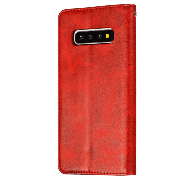 Calf Texture Zipper Magnetic Horizontal Flip Leather Case for Galaxy S10+, with Wallet & Holder & Card Slots