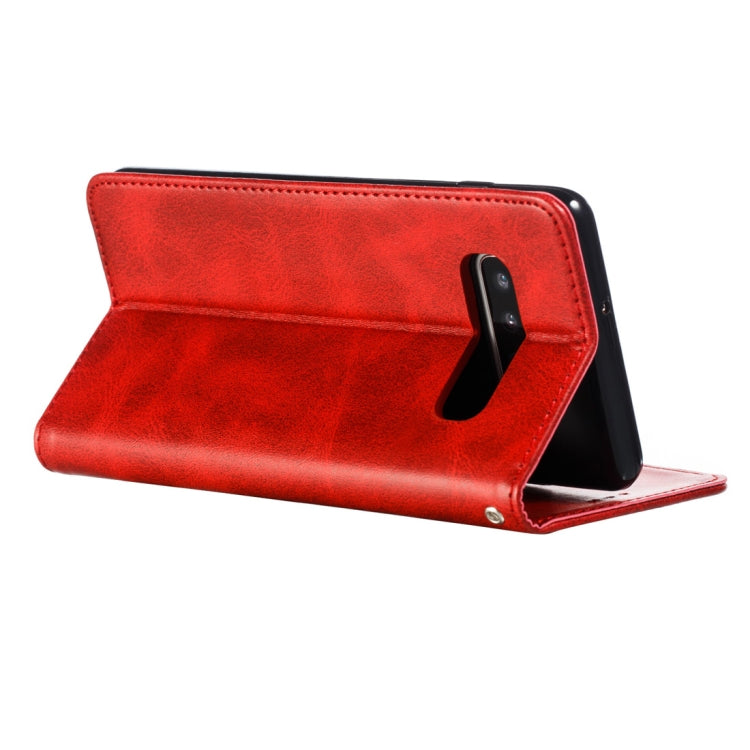 Calf Texture Zipper Magnetic Horizontal Flip Leather Case for Galaxy S10+, with Wallet & Holder & Card Slots