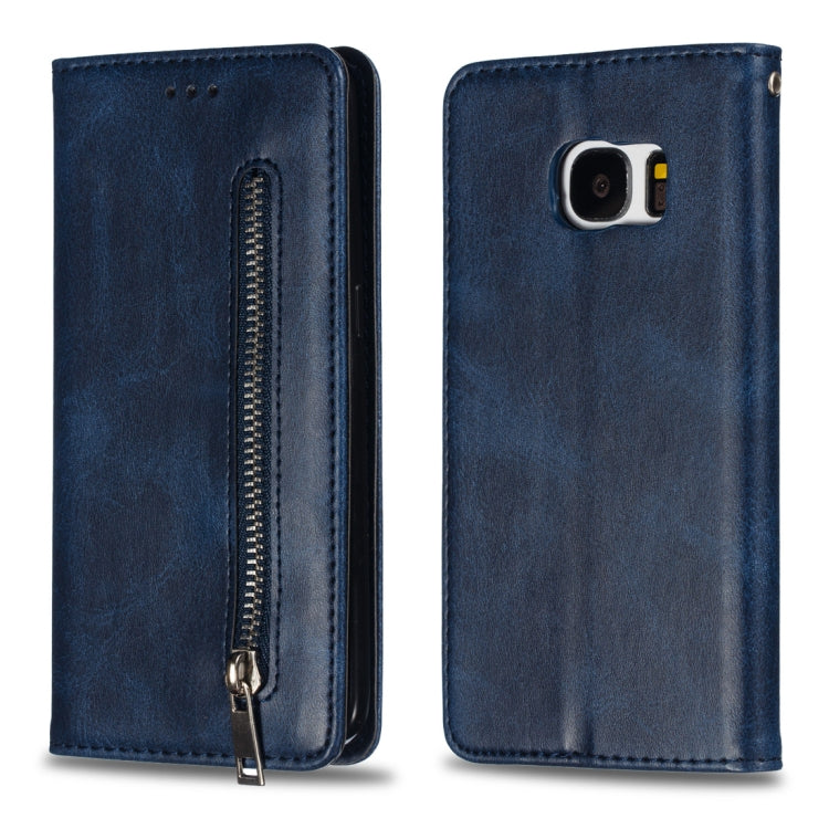 Calf Texture Zipper Magnetic Horizontal Flip Leather Case for Galaxy S7, with Wallet & Holder & Card Slots