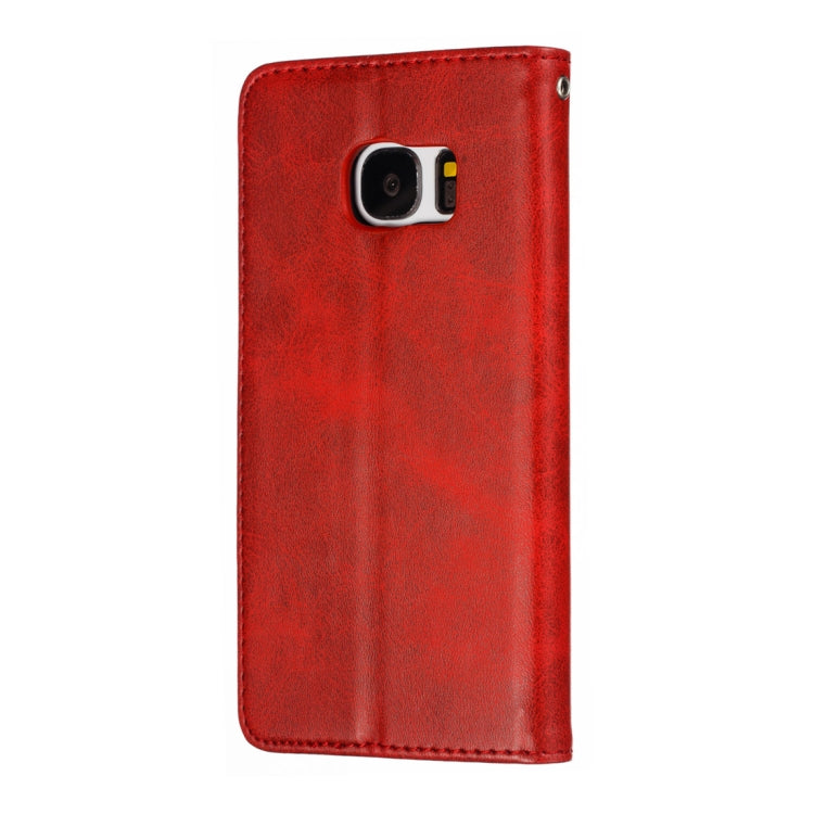 Calf Texture Zipper Magnetic Horizontal Flip Leather Case for Galaxy S7, with Wallet & Holder & Card Slots