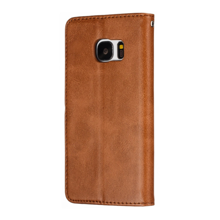 Calf Texture Zipper Magnetic Horizontal Flip Leather Case for Galaxy S7, with Wallet & Holder & Card Slots