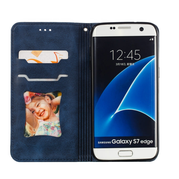 Calf Texture Zipper Magnetic Horizontal Flip Leather Case for Galaxy S7 Edge, with Wallet & Holder & Card Slots