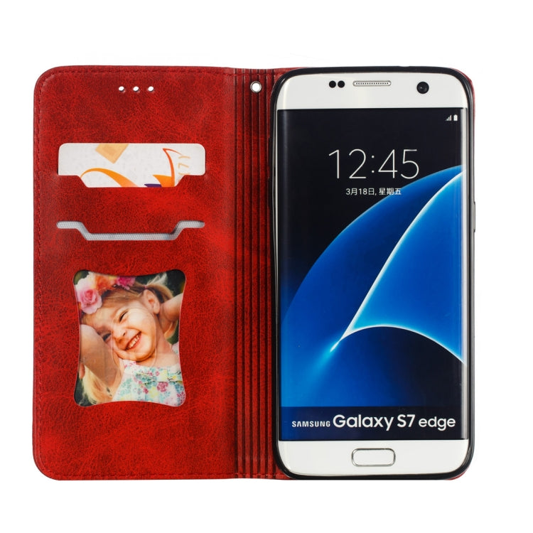Calf Texture Zipper Magnetic Horizontal Flip Leather Case for Galaxy S7 Edge, with Wallet & Holder & Card Slots