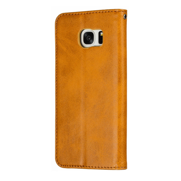 Calf Texture Zipper Magnetic Horizontal Flip Leather Case for Galaxy S7 Edge, with Wallet & Holder & Card Slots