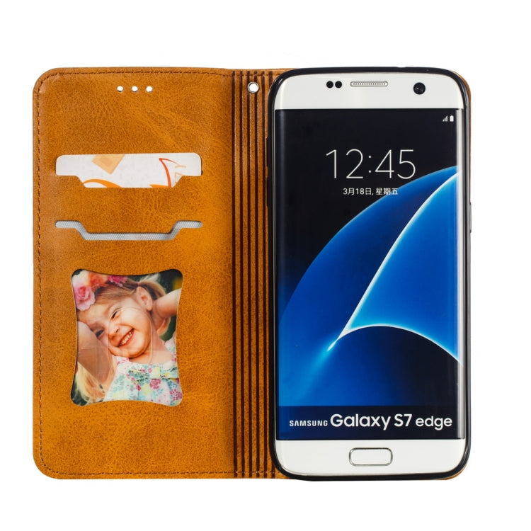 Calf Texture Zipper Magnetic Horizontal Flip Leather Case for Galaxy S7 Edge, with Wallet & Holder & Card Slots