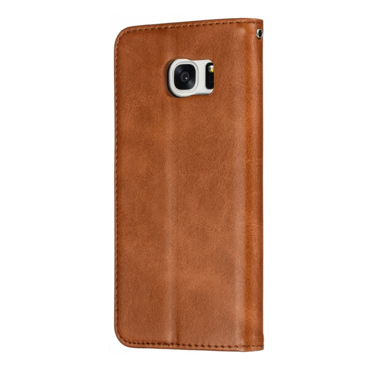 Calf Texture Zipper Magnetic Horizontal Flip Leather Case for Galaxy S7 Edge, with Wallet & Holder & Card Slots